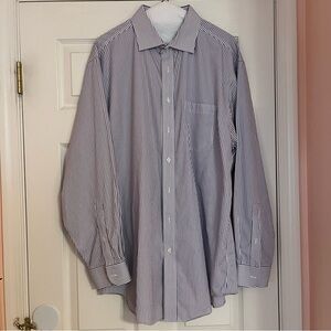 Jos. A. Bank Traveler’s Collection Tailored Fit Purple Stipe Size 17.5-35